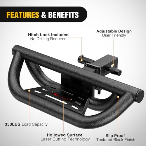 Nilight Drop Hitch Step 2" Receiver Universal for Pickups Trucks SUVs ATVs