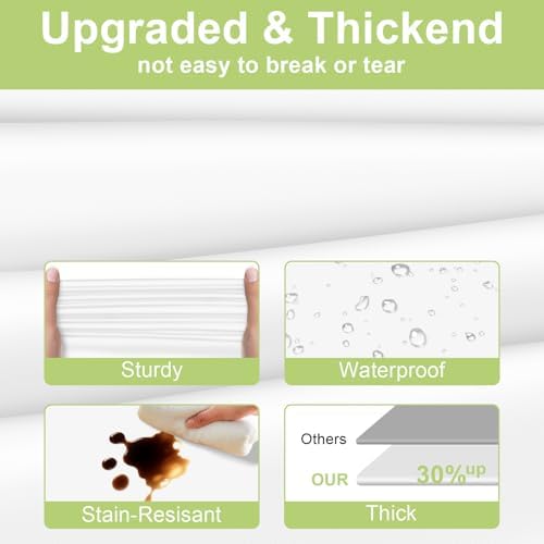 QIKSION 3 Pack White Plastic Table Cloth Disposable, White Tablecloth - Image 3