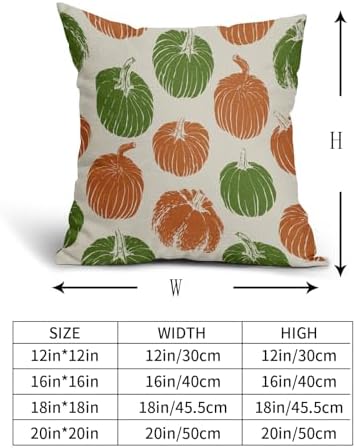 Green Orange Pumpkin Fall Pillow Covers 22x22 Set of 2 Autumn Harvest Print Thanksgiving Decorative Throw Pillows Outdoor Farmhouse Cushion Case Seasonal Decor for Couch Sofa Bed - Image 5