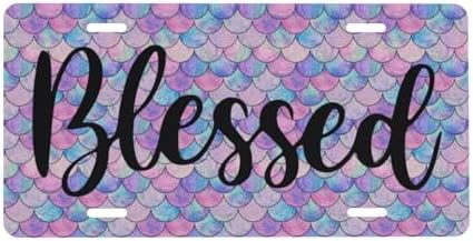 Mermaid Scale Blessed Front License Plate 6" * 12" for Women