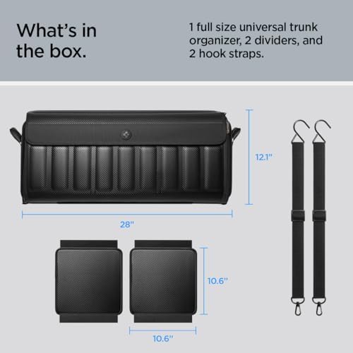 Spigen Heavy Duty Foldable Trunk Organizer with Lid - Black