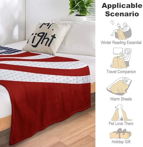 Socira American USA Flag Blanket Throw Blanket American USA Flag Gifts for Women Men Soft Sofa Throws for Travel Camping Bed Home Decor Car Birthday Gift 50"*60"（130 * 150cm） - Image 7