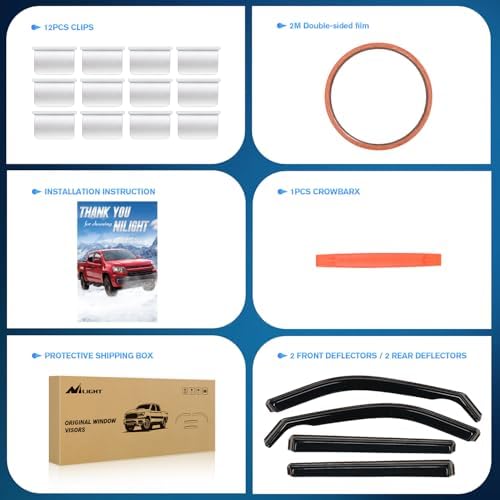 Nilight Vent Window Visors for Jeep Compass 2017-2026, in-Channel, 4PCS
