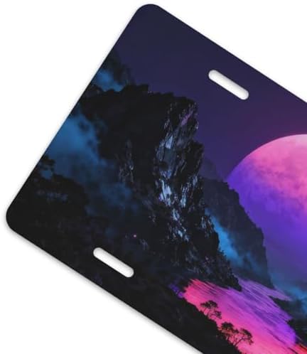 Purple Moon Mountain Front License Plate 6" * 12" for Women