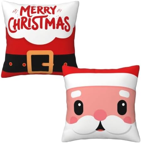 Cute Merry Chrismas Throw Pillow Covers 18x18 inch Set of 2 by Mshutbna