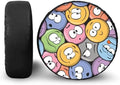 Funny Printed Spare Tire Cover, Dust-Proof Wheel Cover with Emoticons Fit for Truck, Trailer, RV, SUV, Camper and Most Vehicles, Accessories 14" for Tire Diameter 23.6"-27.5"