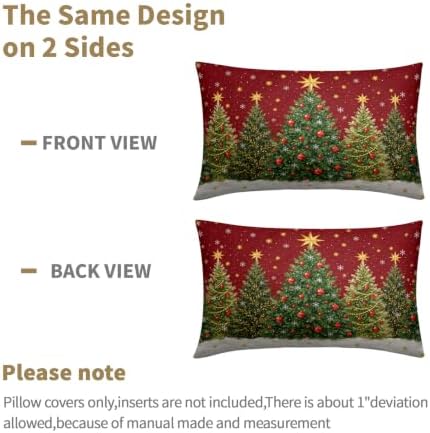 Winter Christmas Tree Lumber Pillow Covers 12x20 Set of 2 Highly Absorbent - Image 6