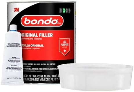 Bondo Original Filler 7 lb with Hardener 2.75 oz, Repairs Dents, Dings, Holes, and Scratches, Multi-Surface Use on Wood, Aluminum, Concrete, and Fiberglass (OR-GAL-ES) by Bondo