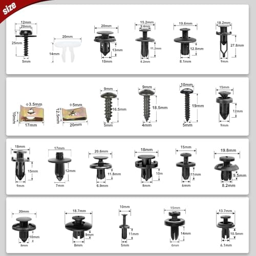 Nilight 795Pcs Car Push Retainer Clips Auto Fasteners Kit Included 16 Sizes Nylon Bumper Fender Rivets Door Trim Panel Clips with 5 Fasteners Remover 10 Cable Ties for Toyota GM Ford Honda Chevy