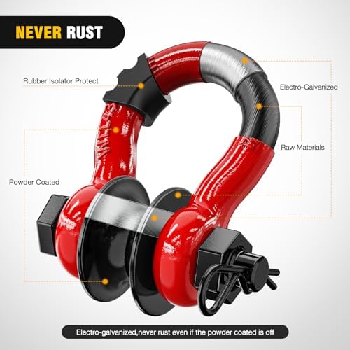 Nilight 3/4" D-Ring Shackle with Snatch Block, Heavy Duty Recovery Set