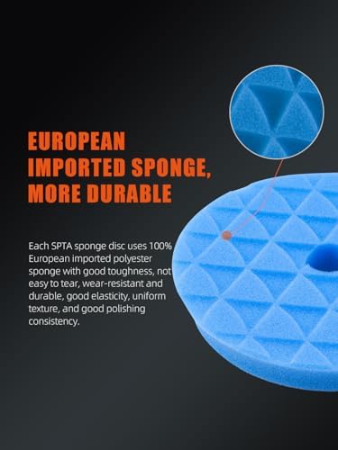 Polishing Pads, 5Pc 6 Inch 150mm Orbital Buffer Polisher Pads and 1Pc Microfiber Buffing Pads, Foam Polish Pad for Compounding, Polishing and Waxing, for 6''/150mm Backing Plate Car Polisher -TPPMIX - Image 5