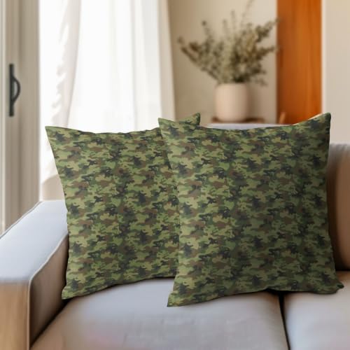 Sweetshow Military Camouflage Pillow Covers Set of 2 Linen 20x20 Inches - Image 6