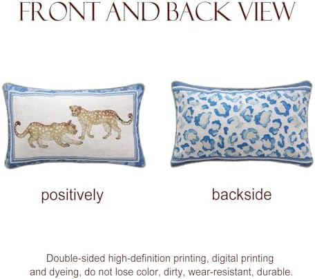 patdrea Designer French Vintage Leopard Printed Pillow Cover,12"x20" - Image 5