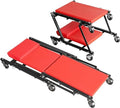 Big RED 36" Rolling Foldable Automotive Creeper， Car Creeper, 2-in-1 Garage Shop Creeper for Auto Repair, 300 Lbs Capacity, Red，TAM6505RR Torin by BIGRED
