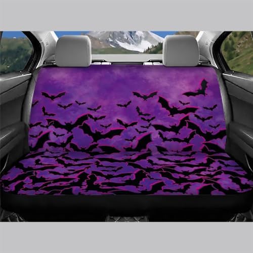 Car Back Seat Covers,Non-Slip Interior Protective Covers Rear Facing Cars Seat Cushion Seat Cover Black Bat Print