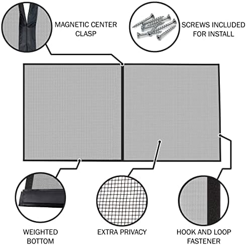 Magnetic Garage Door Screen for Two Car Garage- Heavy Duty Weighted Garage Enclosure Curtain for Mosquito, Insect and Sun Protection by Pure Garden - Image 3
