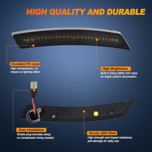 Nilight Fender Side Marker Lights 4PCS for 2005-2016 MINI Cooper R55/R56