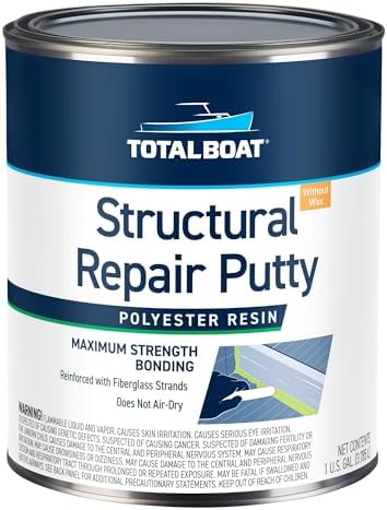 TotalBoat Polyester Structural Repair Putty - Marine Grade Long Strand Fiber Fiberglass Reinforced Filler for Boat and Automotive Repair by TotalBoat