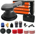 Cordless Car Buffer Polisher, SPTA Polisher with 2Pcs 12V Lithium Rechargeable Battery Brushless Polisher with Variable Speed, Portable Polisher with Polishing Pads Kit For Waxing by SPTA