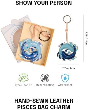 Zodiac Horoscope Bag Charm - Unique Purse Charm Keychain for Backpacks