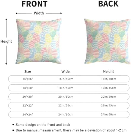 KiuLoam Easter Pillow Covers 20x20 Inch Set of 2 Watercolor Blue Green Yellow Eggs Rustic Farmhouse Decorative Throw Pillows Easter Spring Outdoor Square Cushion Cases for Sofa Couch Bed Decor - Image 4