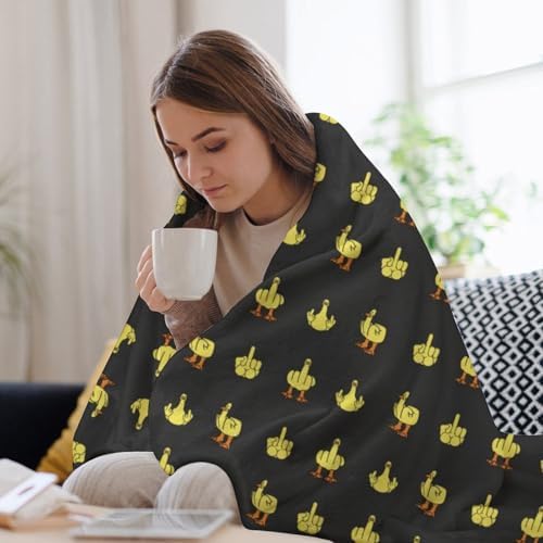 Socira Funny Duck Finger Blanket Throw Blanket Funny Duck Finger Gifts for Women Men Soft Sofa Throws for Travel Camping Bed Home Decor Car Birthday Gift 60"*80"（150 * 200cm） - Image 5