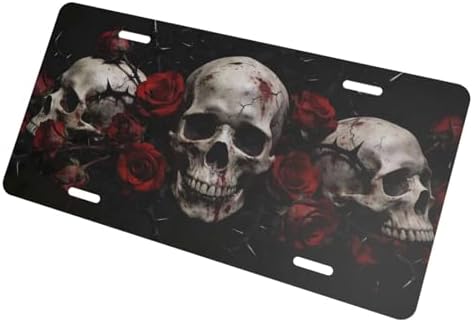 Gothic Skulls Front License Plate Aluminum Decorative License Plates