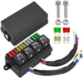 Nilight 12V Fuse Relay Box 4 Relays 4pin 40A 12 Fuses Pre-Wired Block Kit