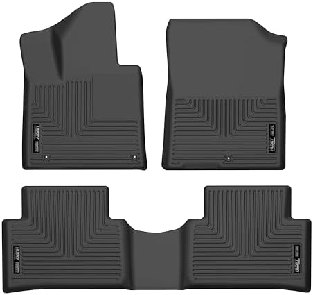 Husky Liners Weatherbeater Floor Mats | Fits 2021-2026 Kia Sorento (Excludes Hybrid) | Front & 2nd Row, 3-pc Black - 95841