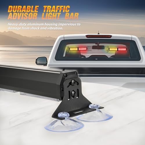 Nilight 40LED Amber Red Emergency Strobe Traffic Advisor Light Bar with Suction Cups Dash Safety Warning Hazard Flashing Lights Interior Front/Rear Windshield for Trucks Construction Vehicles