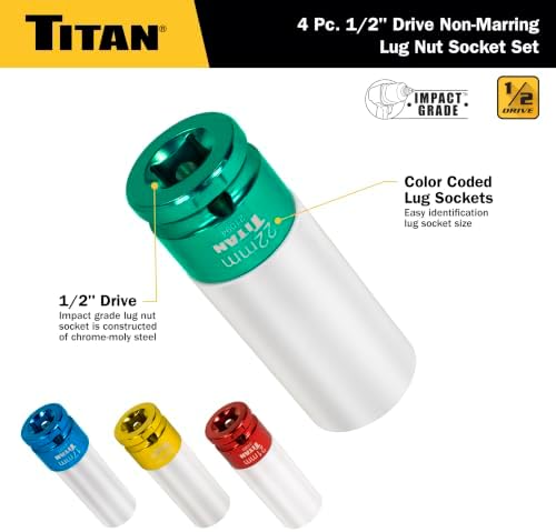 Titan 21095 4-Piece 1/2-Inch Drive Non-marring Impact Deep Lug Nut Socket Set - Image 4