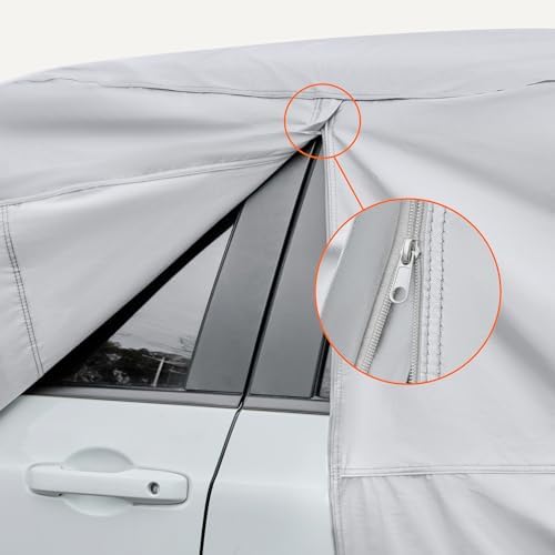 Amazon Basics Full Car Cover, Fits Vehicles 181-190", Silver