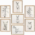 Vintage Nursery Wall Art Woodland Animal Canvas Decor Baby Room Wall Art Forest Animal Pictures Kids Tree Prints Posters Nature Deer Fox Painting Nursery Artwork for Bedroom 8x10x7 Inch Unframed by Unknown