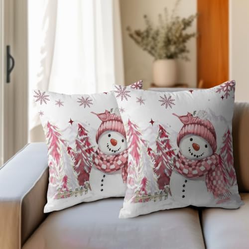 Merry Christmas Snowman Pillow Covers 24x24 Set of 2 Highly Absorbent - Image 3