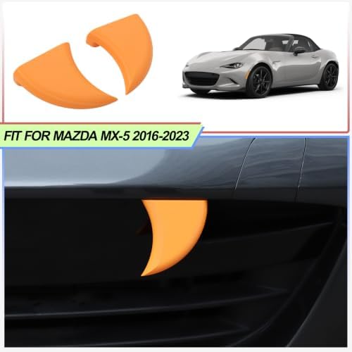 Car Fangs for Mazda MX5 Miata MX-5 ND 2016-2025 ccessories Halloween Decoration Car Teeth, Bumper Funny Decor, Spooky & Fun Vampire Fangs Teeth for Front Grille, ABS (Orange)