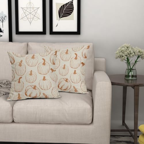 Fall Pillow Covers 24x24 Set of 2 Burnt Orange Pumpkin Harvest - Image 7