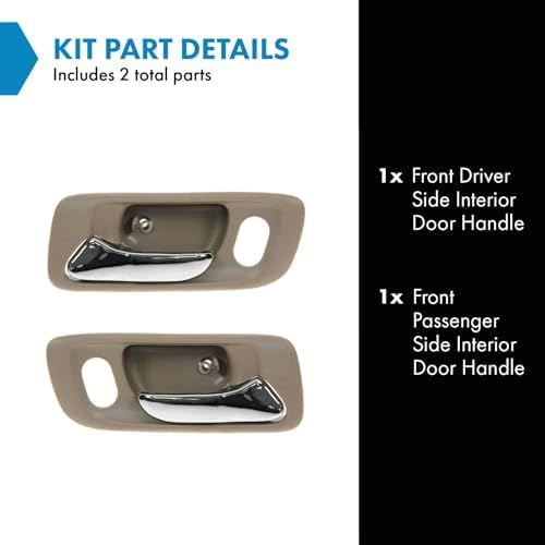 TRQ Beige Front Interior Door Handle Pair Set