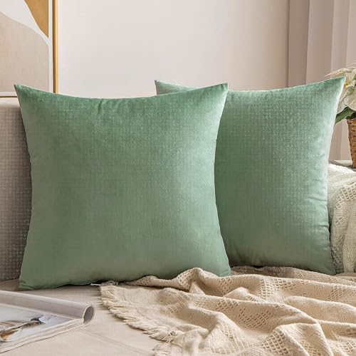 VAKADO Throw Pillow Covers Decorative 24x24 Set of 2 Sage Green Outdoor Decor Couch Cushion Covers Euro Pillowcases Home Bed Decoration for Sofa Bedroom Office - Image 4