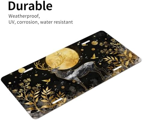 Deer Golden Marble Front License Plate 6" * 12" for Women
