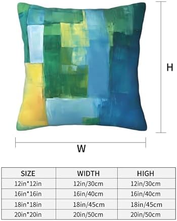 Teal Abstract Throw Pillow Covers 18x18 inch Set of 2 Blue and Green Pillow Case Cushion Cover for Home Sofa Couch Living Room Car Decor - Image 3