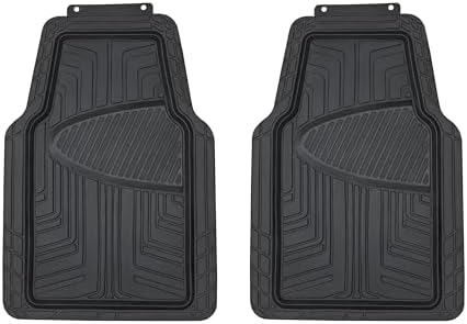 Amazon Basics 4-Piece Premium All-Season Anti-Slip Rubber Floor Mats, All Weather Protection for Cars, SUVs and Trucks, Universal Trim to Fit, Black