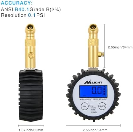 Nilight Digital Tire Pressure Gauge 100PSI ANSI 2A Certified