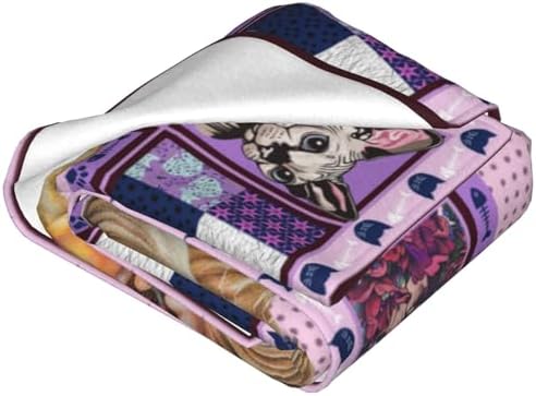 Sphynx Cat Blanket Hairless Cat Throw Blanket Sphynx Lover Gifts for Girls Women Kids Adults Stuff Soft Warm Fleece Flannel Bedding Plush for Couch Sofa Bed Room Decor 40"X50" - Image 4