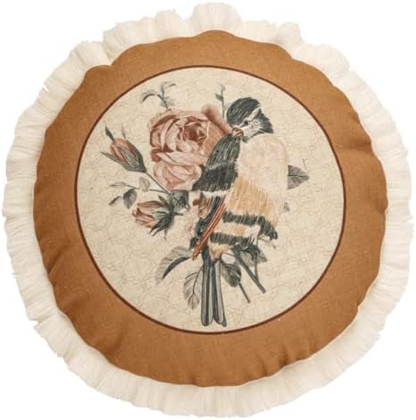 patdrea Designer French Vintage Round Throw Pillow Cover,Diameter 16" by Welcometopatdrea