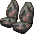 Talayituse Vintage Raven Butterfly Print Car Seat Cover for Front Seats, Stretchy Soft Vehicles Seat Cover Universal Fit High Back Car Interior Accessories for SUV Van Sedan