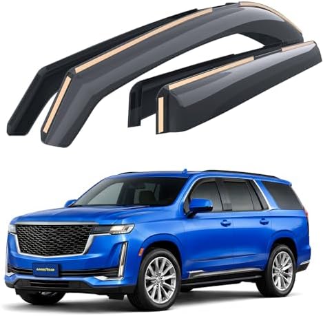 Goodyear Shatterproof in-Channel Window Deflectors for Cadillac Escalade 2021-2026, Rain Guards, Window Visors for Cars, Vent Deflector, Car Accessories, 4 pcs - GY008068