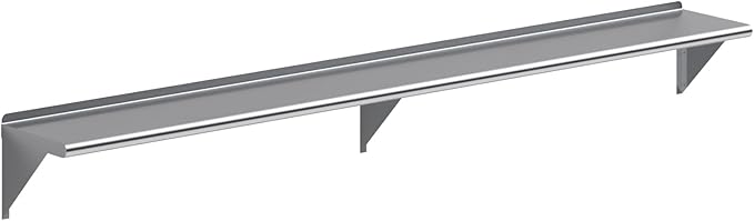 AmGood 96" Long X 12" Deep Stainless Steel Wall Shelf | NSF Certified | by AmGood