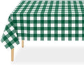 QIKSION 3 Pack Green Gingham Tablecloth,Green Checkered Plastic Table Cloth by QIKSION