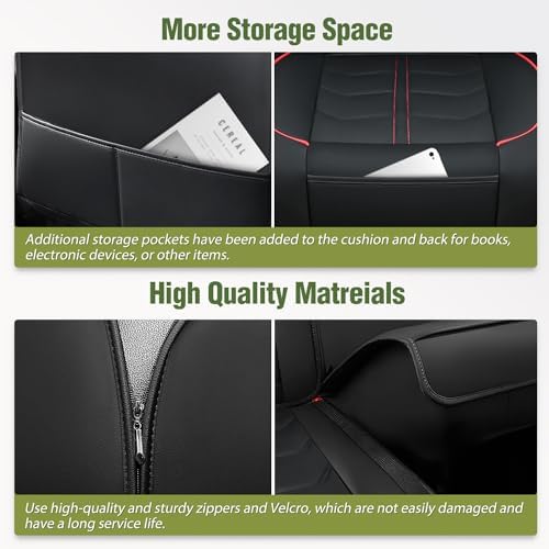 Nilight Car Seat Covers Custom Fit 2007-2024 Jeep Wrangler JK JL 4-Door