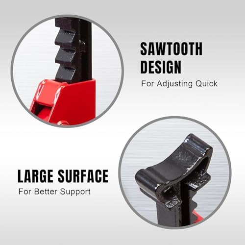 Big RED 3 Ton (6000 LBs) Jack Stands, with Adjustable Lock Car Jack Stand, Fit for Vehicle, Red, 2 Pack - Image 6